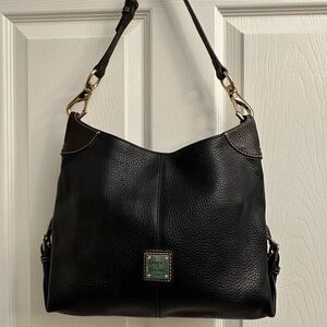 Dooney & Bourke Black Pebbled Leather Shoulder Bag